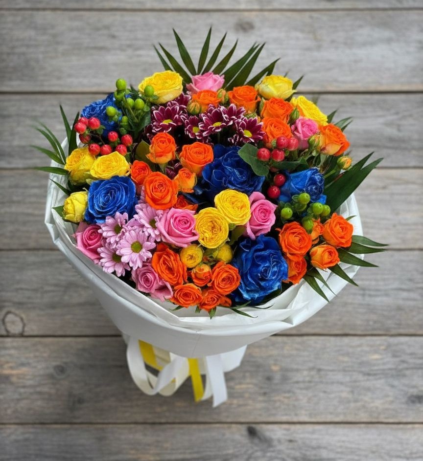 Букет цветов из: Розы и Хризантемы в Каново