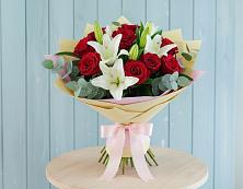 Букет цветов из:  Лилии и Розы в Каново