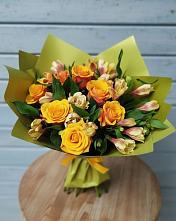 Букет цветов из:  Альстромерии и Розы в Каново