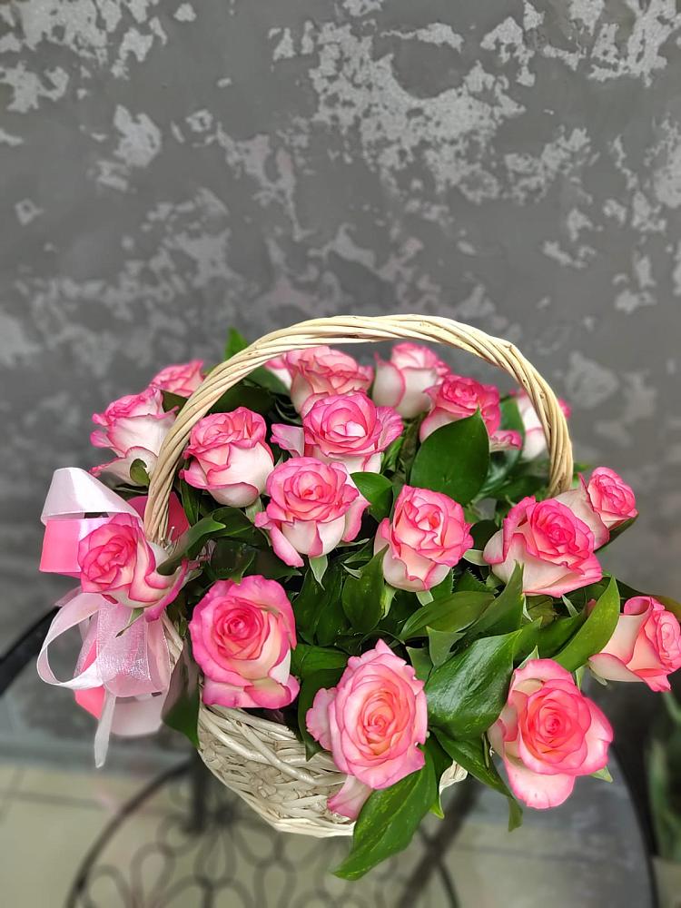 Цветочная композиция из Розы в корзине в Каново