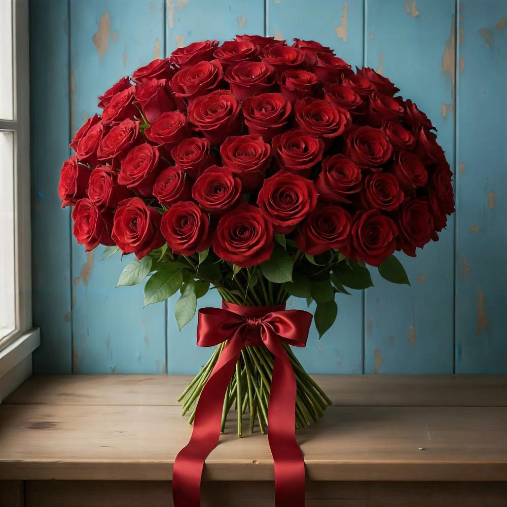 Букет Красные розы Блэк Меджик в Каново