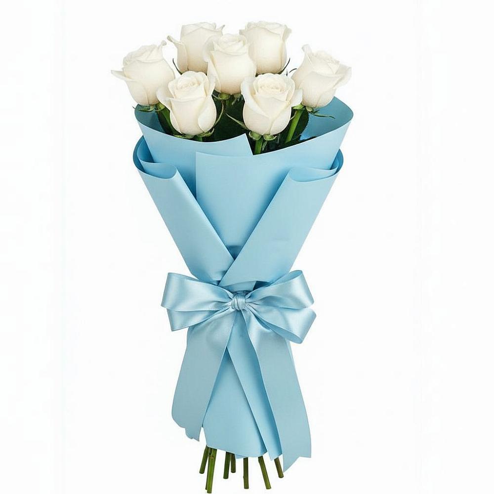 Букет 7 белых роз Проуд в Каново