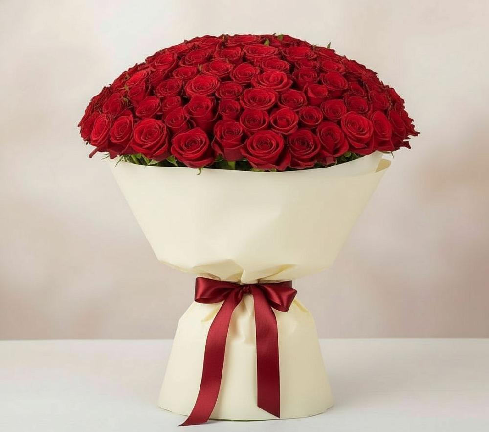 Букет 101 Красная роза Милано в Каново