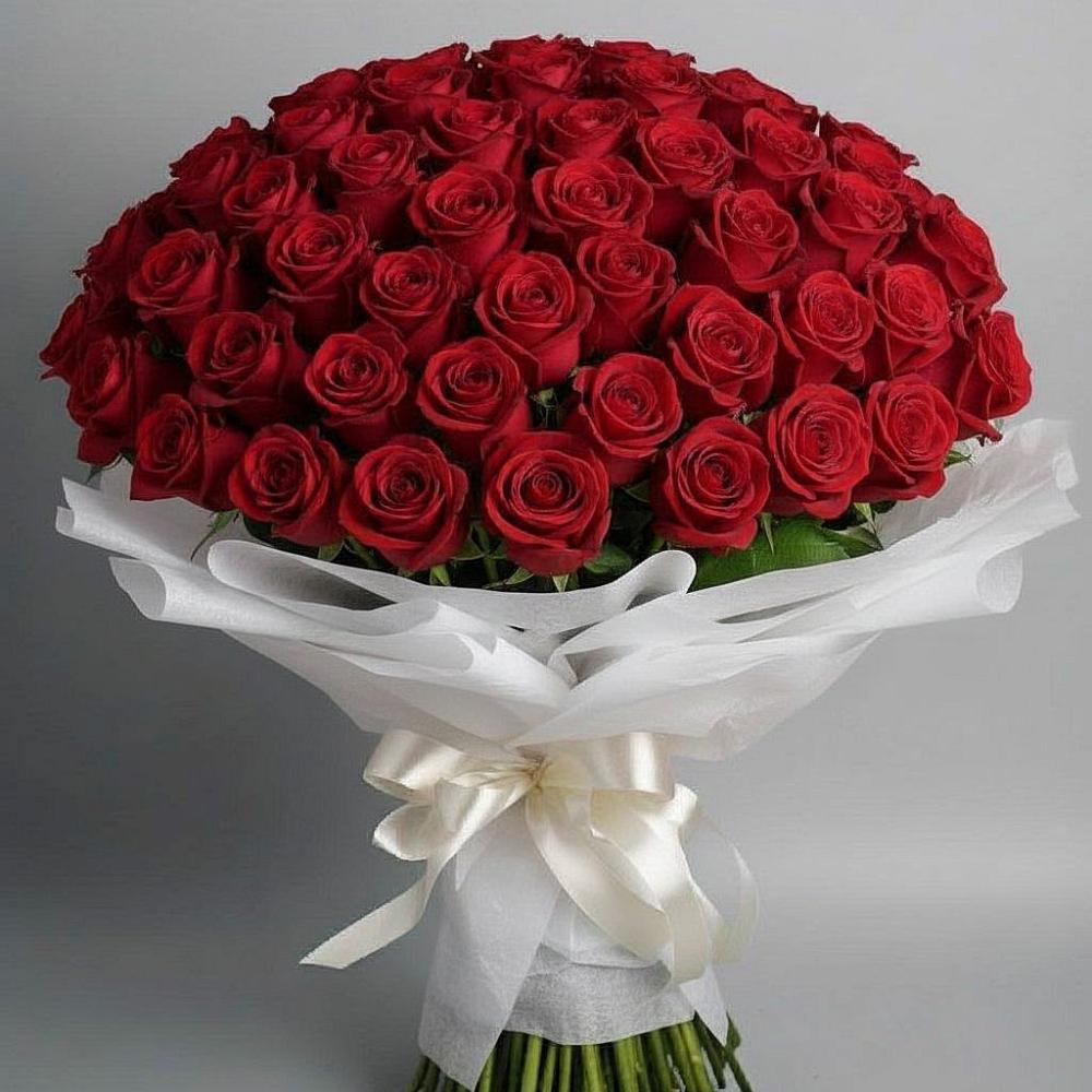 Букет 101 Красная роза Блэк Мэджик в Каново