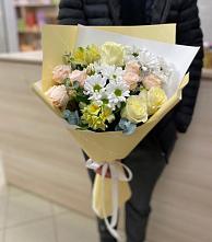 Букет цветов из:  Альстромерии, Розы и Хризантемы в Каново