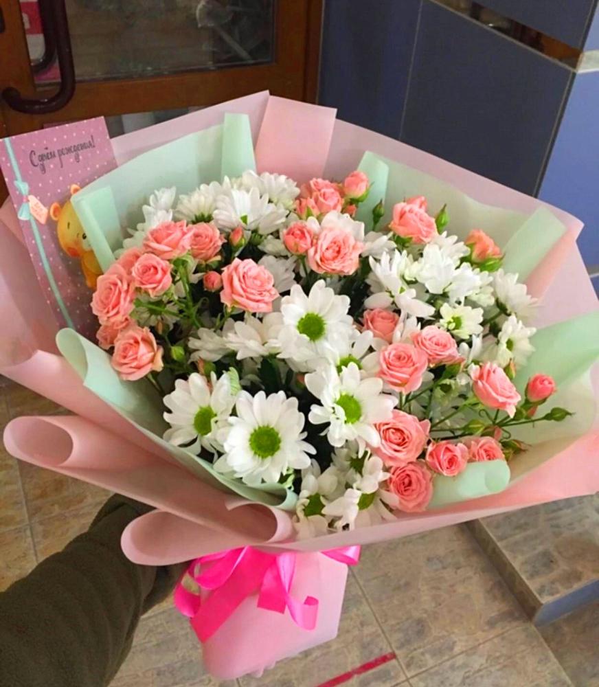 Букет цветов из: Розы и Хризантемы в Каново