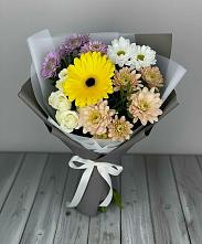 Букет цветов из:  Розы, Герберы и Хризантемы в Каново