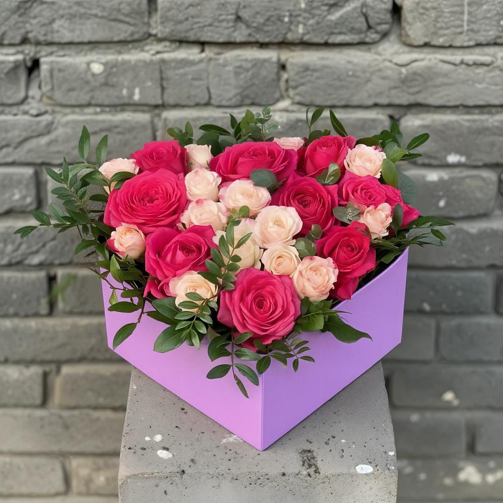 Цветочная композиция из Розы в коробке в Каново