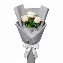 Букет 3 белые розы в Каново