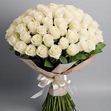 Букет 101 беля роза Белоснежка в Каново