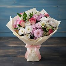 Букет цветов из:  Хризантемы, Альстромерии и Розы в Каново