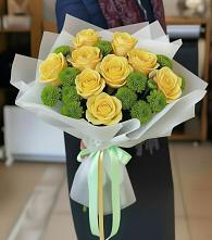 Букет цветов из:  Хризантемы и Розы в Каново