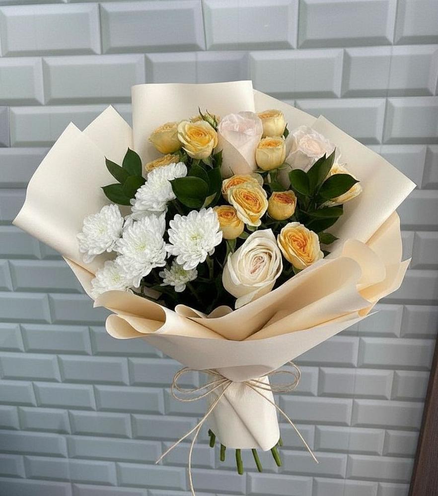 Букет цветов из: Розы и Хризантемы в Каново