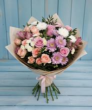 Букет цветов из:  Хризантемы, Розы и Альстромерии в Каново