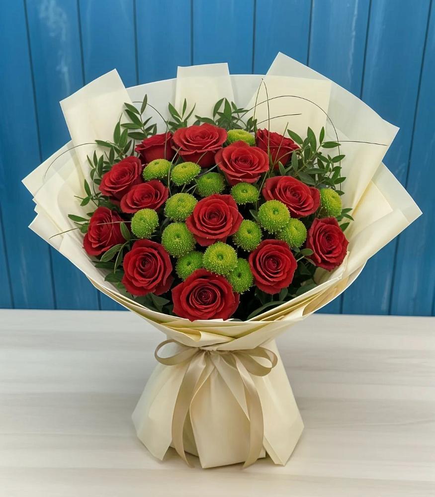 Букет цветов из: Розы и Хризантемы в Каново