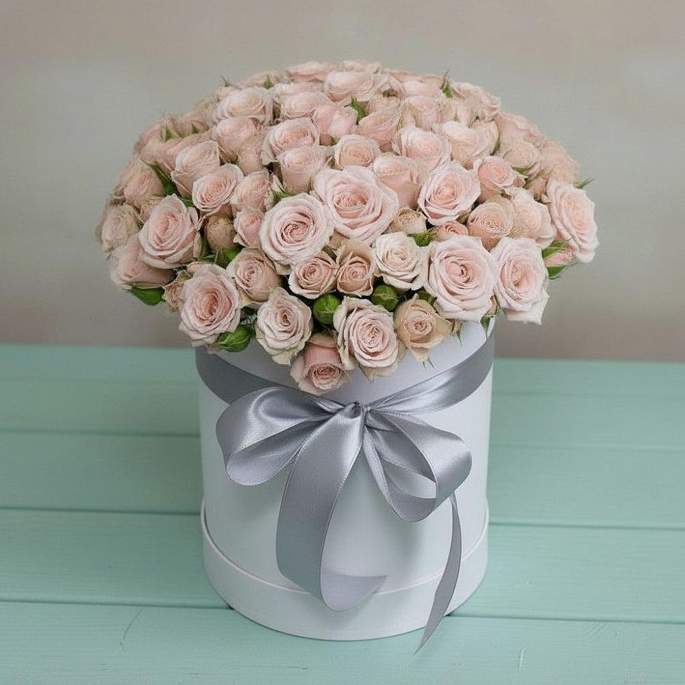 Цветочная композиция из Розы в шляпной коробке в Каново